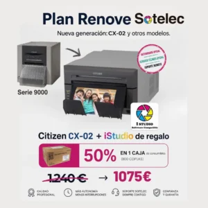 Plan Renove de impresora fotográfica Mitsubishi Serie 9000 a la nueva Citizen CX-02 con Sotelec