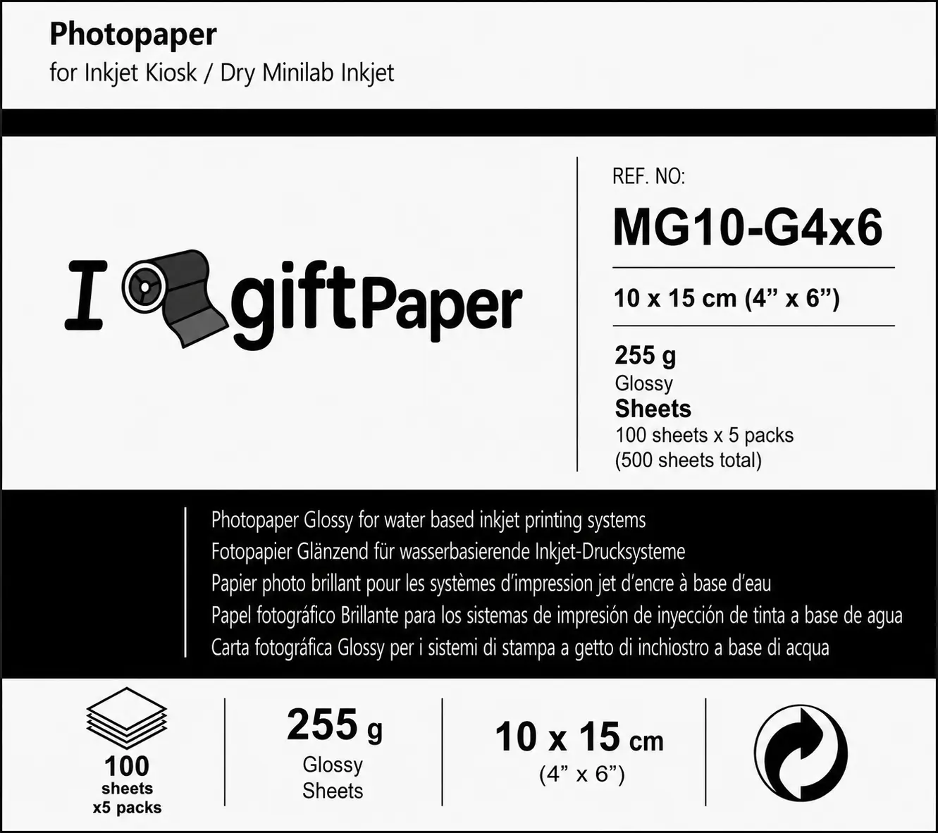 Papel Fotográfico en Hojas Inkjet Lustre 255g 10x15 cm - Imagen 2