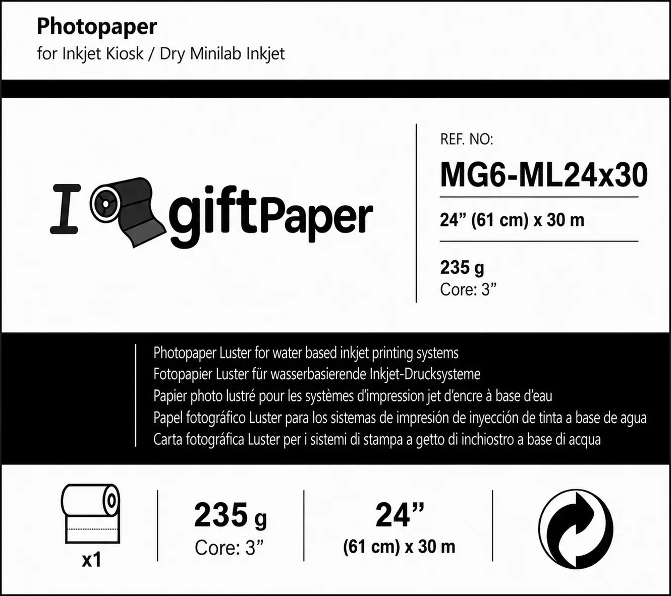 Papel Mate Plotter Poster 120g 61 cm x 30m - Imagen 2