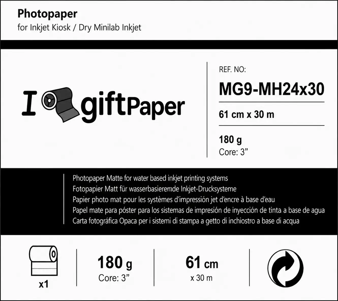 Papel Mate Plotter Poster Premium 180g 61 cm x 30m - Imagen 2